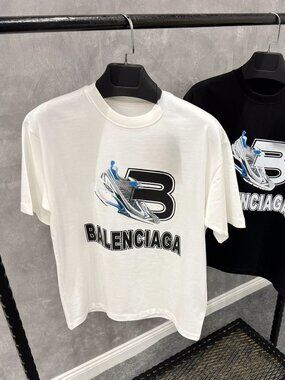 Modern Sneaker Graphic Logo Tee - Streetwear Fashion White & Black Cotton T-shir